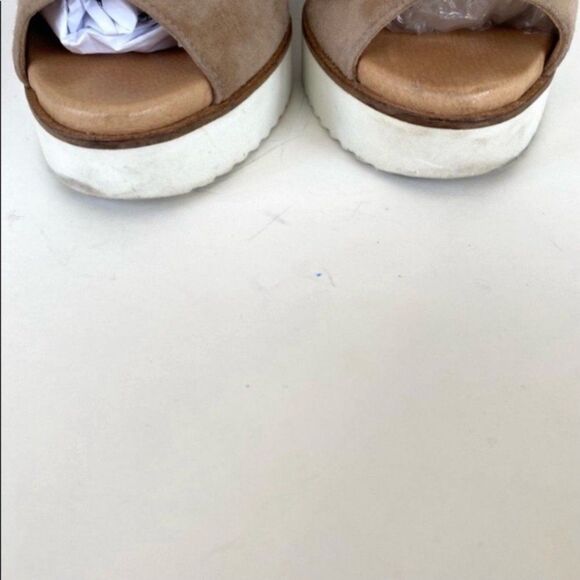 Frau Suede Wedges 41 Italian Made Neutral - Picture 5 of 13